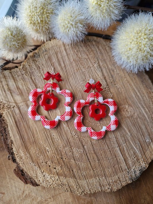 Boucles "Duo de 🌸" Vichy ❤️🎀