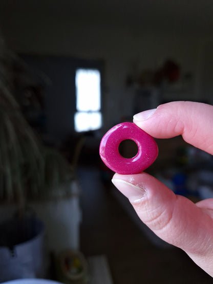 Pampilles Fushia pailletté 🎀 (sans créoles) finition brillante.