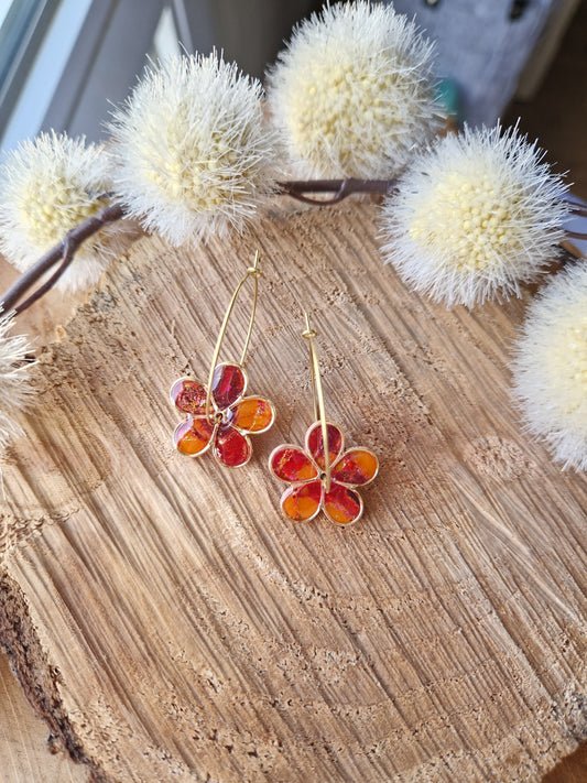 Boucles "Flora" sunset.