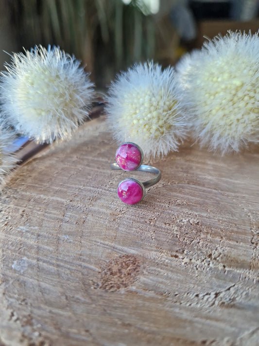 Bague ajustable argent.