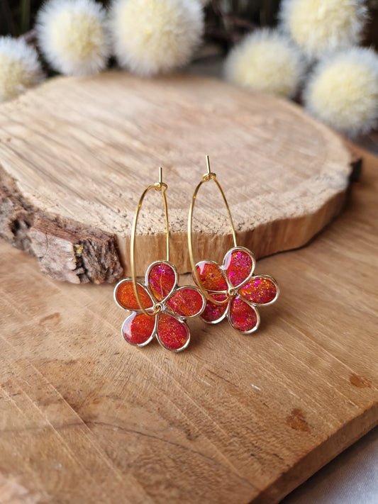 Les boucles "Flora 🌸" sunset. (Réservées à Lucie)