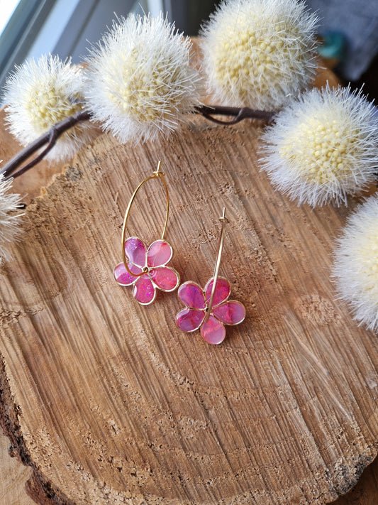Boucles "Flora" marbrées 🩷💜