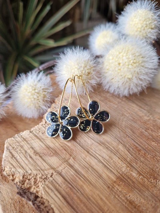 Les boucles "Flora 🌸" Chic 🖤✨️ (réservées à Lucie).
